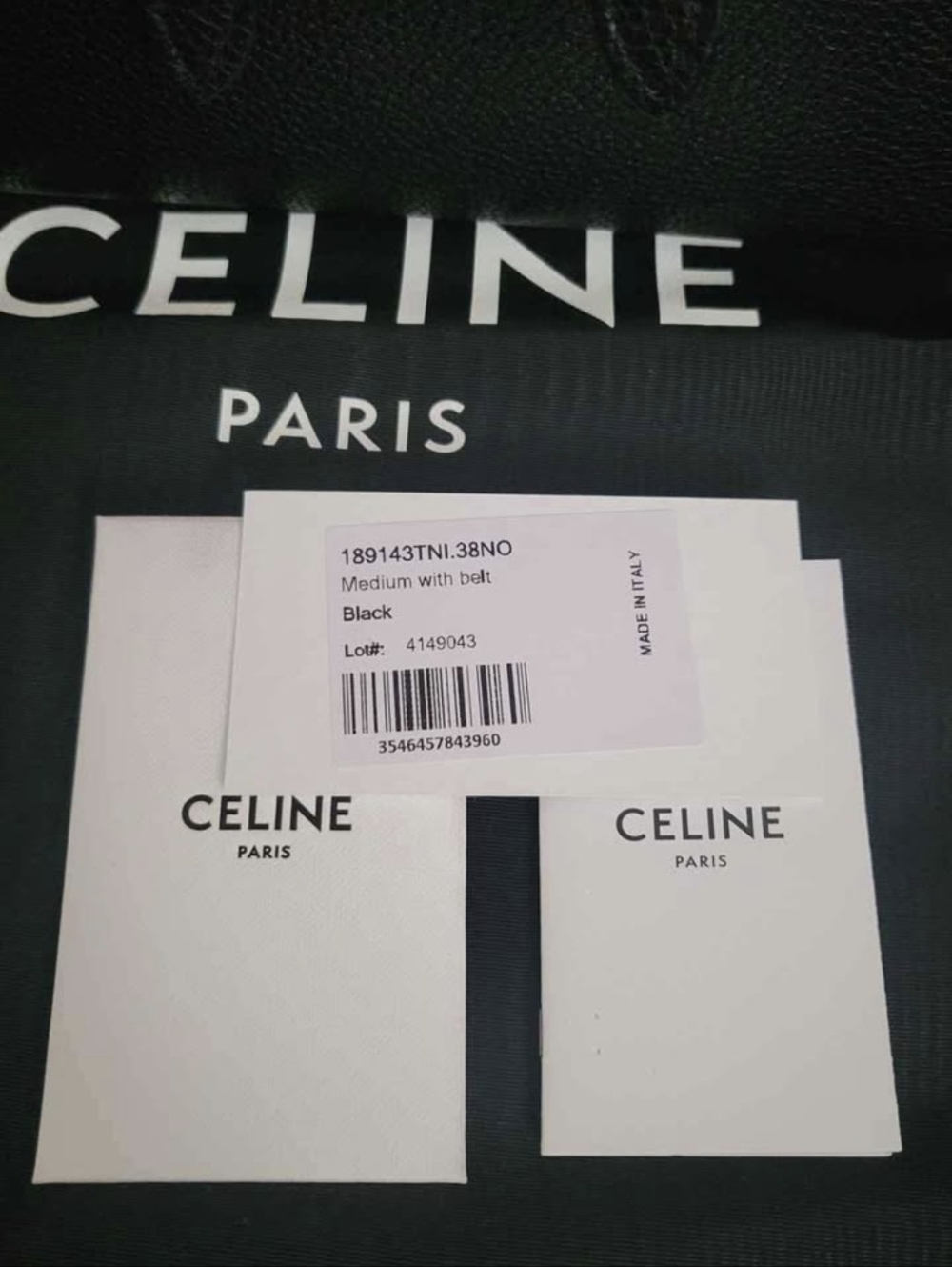 Celine Black Pebbled Leather Knot-Front Tote - Picture 6 of 6
